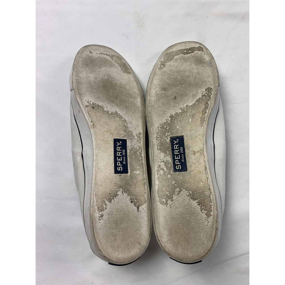 Sperry Top-Sider‎ Womens STS90549 SeaCoast IVORY Canvas Boat Shoe Sneakers Sz 12 - Picture 3 of 7